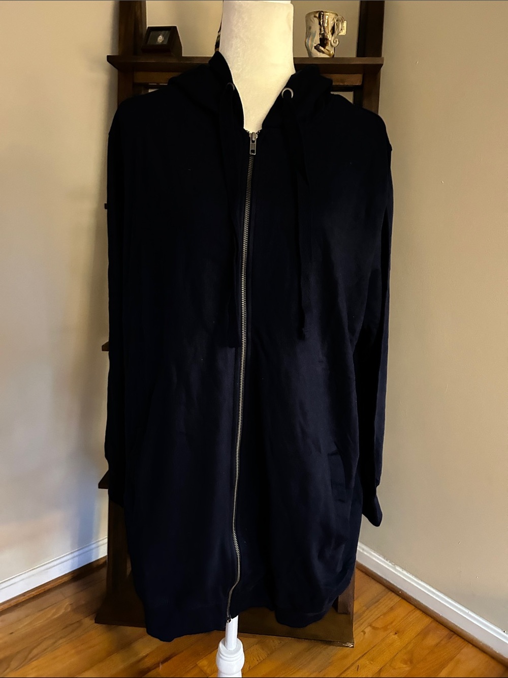 ellos Navy Zip-Up Hoodie Sweatshirt